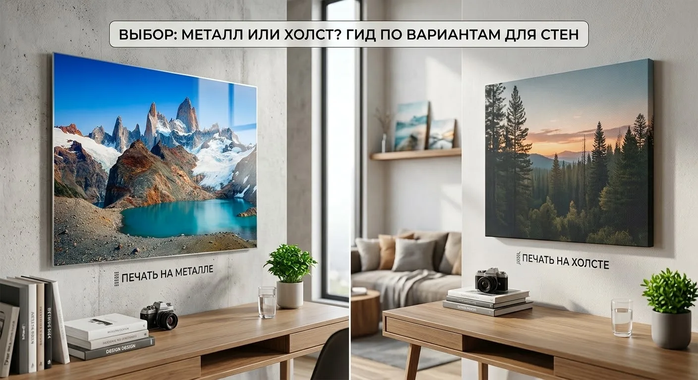 Печать на металле или холст: что выбрать для фотокартины в 2026 году