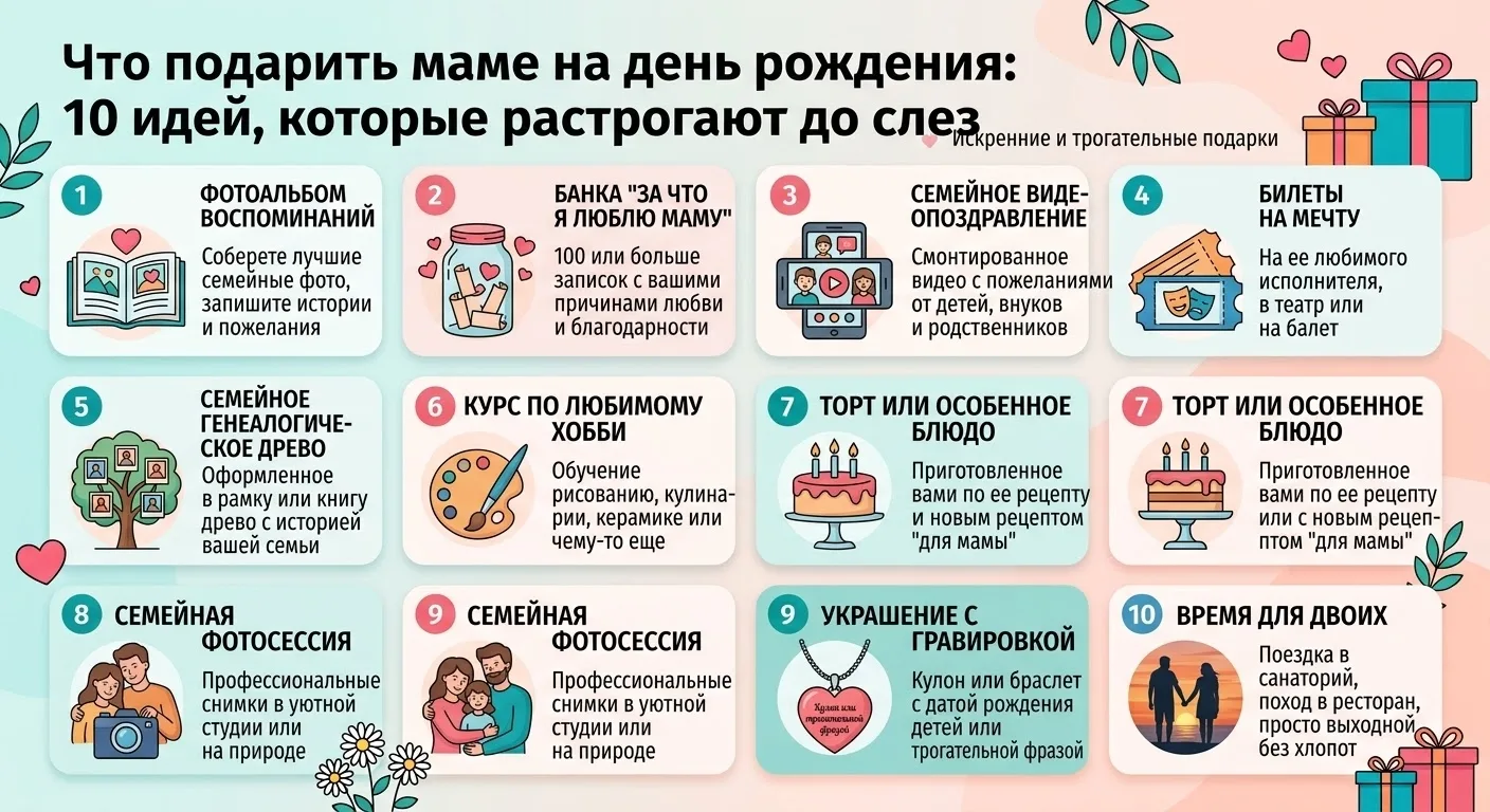Что подарить маме на день рождения: 10 идей, которые растрогают до слёз